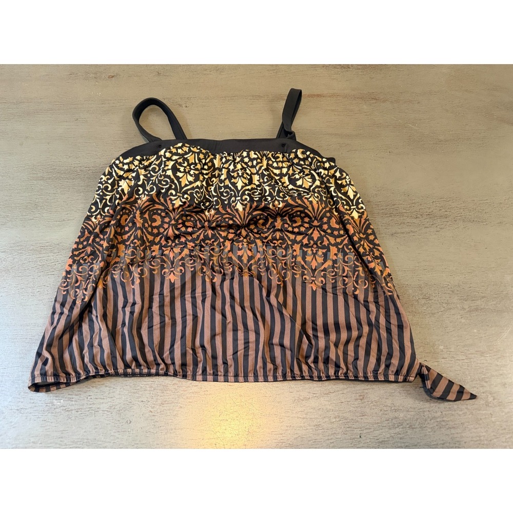black brown LE COVE  swimsuit top tankini size 16